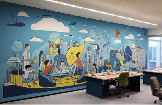 乾县办公室墙绘的特点。